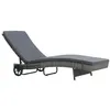 Image de Chaise longue vidaxl L. 199 cm gris H. 37 cm en resine tressee non empilable non pliable