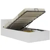 Image de vidaXL Bedframe met opslag hydraulisch kunstleer wit 100x200 cm285517