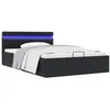 Image de Cadre de lit à rangement hydraulique sans matelas avec LED noir