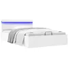 Image de vidaXL Bedframe met opslag hydraulisch LED kunstleer wit 140x200 cm 285549