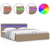 Image de vidaXL Bedframe met opbergruimte LED kunstleer cappuccino 160x200 cm 285562