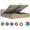 Image de vidaXL Bedframe met opslag en LED kunstleer cappuccino 180x200 cm 285563