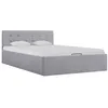 Image de vidaXL Cadre de lit à rangement - Tissu hydrolique - 120x200 cm - Gris clair