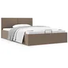 Image de vidaXL Bedframe met hydraulische opslag stof taupe 120x200 cm 285596