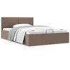 Image de vidaXL Bedframe met hydraulische opslag stof taupe 140x200 cm 285597