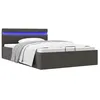 Image de vidaXL Bedframe met opbergruimte en LED stof donkergrijs 140x200 cm 285603