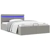 Image de vidaXL Bedframe met opbergruimte en LED stof lichtgrijs 140x200 cm 285609