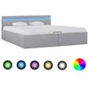 Image de vidaXL Bedframe met opbergruimte en LED stof lichtgrijs 160x200 cm 285610
