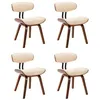 Image de Lot de 4 chaise vidaxl en bois pliable interieur H. 78 cm beige