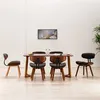 Image de vidaXL 6x Bois Courbé Chaises de Salle à Manger Chaises à Dîner Chaises de Repas Chaises de Cuisine Siège de Salon Chaises de Salon Maison Intérieur Gris Tissu