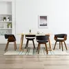Image de vidaXL Eetkamerstoelen 4 st gebogen hout en stof grijs278728