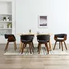 Image de vidaXL Eetkamerstoelen 6 st gebogen hout en stof grijs278729