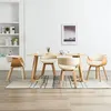 Image de vidaXL Chaises à manger lot de 4 crème bois courbé et similicuir278731