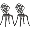 Image de Lot de 2 chaise vidaxl exterieur empilable non pliable en aluminium H. 81.5 cm marron