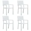 Image de Chaises de jardin lot de 4 Blanc PEHD Aspect de bois