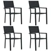 Image de Lot de 4 chaise vidaxl exterieur non pliable H. 88.5 cm en bois noir