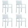 Image de Lot de 4 chaise vidaxl exterieur non pliable H. 88.5 cm en rotin blanc
