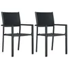 Image de Lot de 2 chaise vidaxl H. 88.5 cm non pliable exterieur en rotin noir