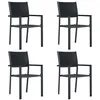 Image de Lot de 4 chaise vidaxl en rotin non pliable exterieur H. 88.5 cm noir