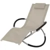 Image de Chaise longue vidaxl L. 144 cm noir H. 85 cm en acier non empilable pliable