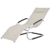 Image de vidaXL Ligbed met kussen aluminium en textileen cràme47778