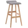 Image de Chaise de bar vidaxl en bois non pliable H. 79 cm interieur gris