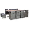 Image de Salon de jardin Vidaxl resine tressee gris 13 pieces 225.0 x 109 x 74 12 personnes