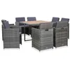 Image de vidaXL Salon de jardin- 8 sièges + 1 table - Résine tressée avec coussins - Anthracite