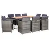 Image de Salon de jardin GENERIQUE resine tressee gris 11 pieces 167 x 109 x 74 cm