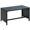 Image de vidaXL Table Basse Table d'Appoint de Jardin Table Basse d'Arrière-cour Terrasse Patio Extérieur Résistant Noir 70x40x38 cm Résine Tressée
