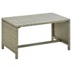 Image de vidaXL Table Basse Table d'Appoint de Jardin Extérieur Arrière-cour Patio Terrasse Résistante Durable Beige 70x40x38 cm Résine Tressée 46395