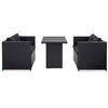 Image de Salon de jardin modulable Vidaxl polyethylene noir 3 pieces 3 personnes