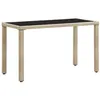 Image de vidaXL Table de jardin Beige 123x60x74 cm Résine tressée