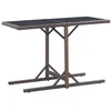 Image de Table de jardin Marron 110x53x72 cm Verre et résine tressée