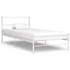 Image de Cadre de lit sans matelas blanc métal 90x200 cm