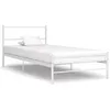 Image de Cadre de lit sans matelas blanc métal 100x200 cm