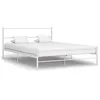 Image de Cadre de lit sans matelas blanc métal 120x200 cm