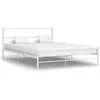 Image de Cadre de lit sans matelas blanc métal 140x200 cm