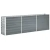 Image de Lit surélevé de jardin Acier galvanisé 240x40x77 cm Gris