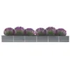 Image de Lit surélevé de jardin Acier galvanisé 480x80x45 cm Gris