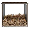 Image de Abri de stockage de bois Acier galvanisé 172x91x154 cm Marron