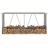 Image de Abri de stockage de bois Acier galvanisé 330x84x152 cm Marron