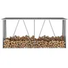 Image de Abri de stockage à bois Acier galvanisé 330x84x152cm Anthracite