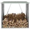 Image de Abri de stockage de bois Acier galvanisé 163x83x154 cm Vert