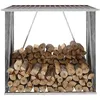 Image de Abri de stockage de bois Acier galvanisé 163x83x154 cm Marron