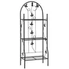 Image de vidaXL Support à plantes 3 niveaux Noir 52x28x128 cm Fer