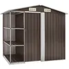 Image de vidaXL Abri de jardin avec étagère Marron 205x130x183 cm Fer