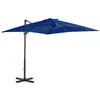 Image de vidaXL Zweefparasol met aluminium paal 250x250 cm azuurblauw46987