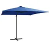 Image de vidaXL Parasol de Jardin en Porte-à-faux avec Lumières LED et Mât en Acier, Pare-soleil de Patio, Abri de Soleil Terrasse, 46997