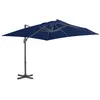 Image de Parasol Déporté - VIDAXL - 3x3m - Aluminium - Bleu Azuré - Anti-UV